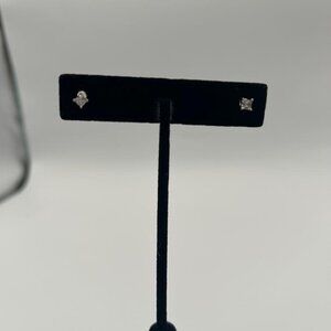 Small Square Stud Earrings in Gold Color with Plastic Backs